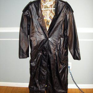 leather coat, full length
